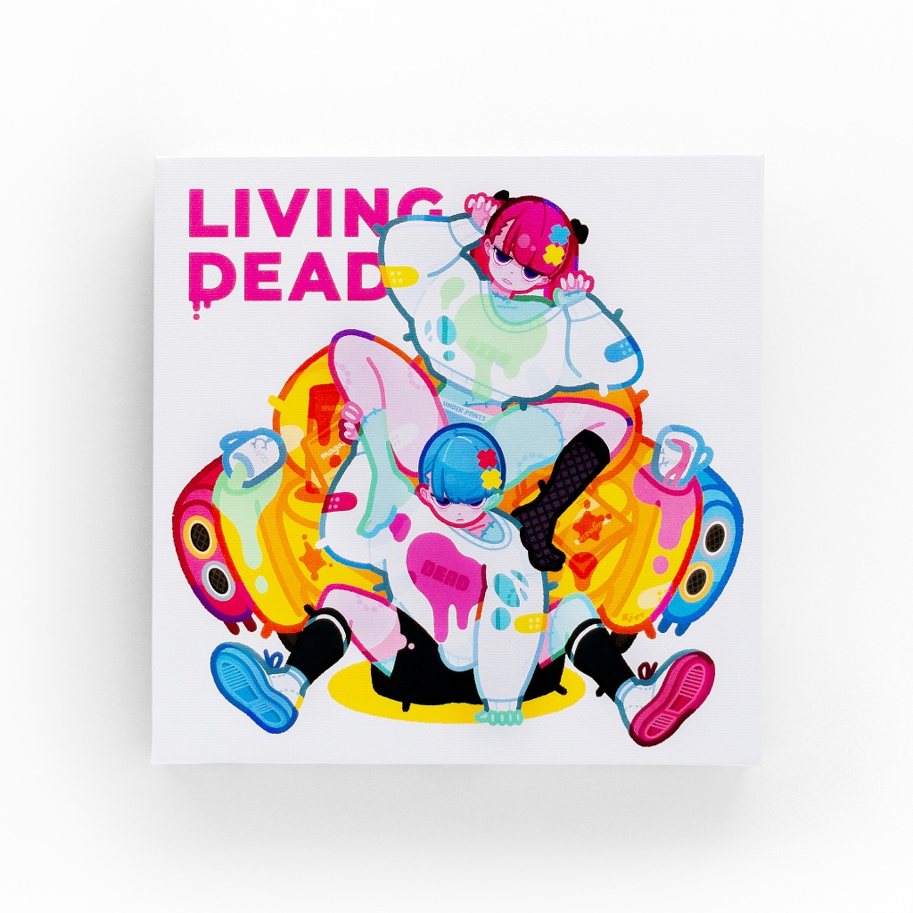 キャンバスプリント「LIVING DEAD」 縦227mm 横227mm 厚さ20mm