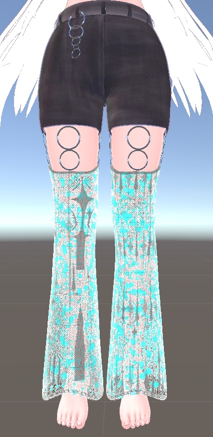 RuiKokuYuri - 涙黒百合 - 【セレスティア用】【VRC想定】【 ガーターパンツ 】【衣装】