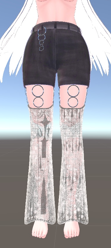 RuiKokuYuri - 涙黒百合 - 【セレスティア用】【VRC想定】【 ガーターパンツ 】【衣装】