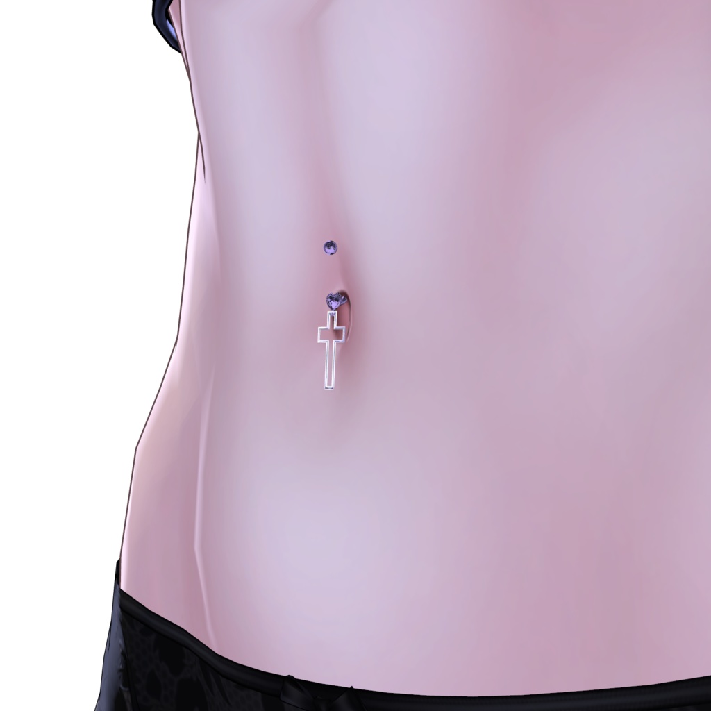 【無料版】 クロスハート ヘソピアス for. Lasyusha【ラシューシャ用】 【VRChat】