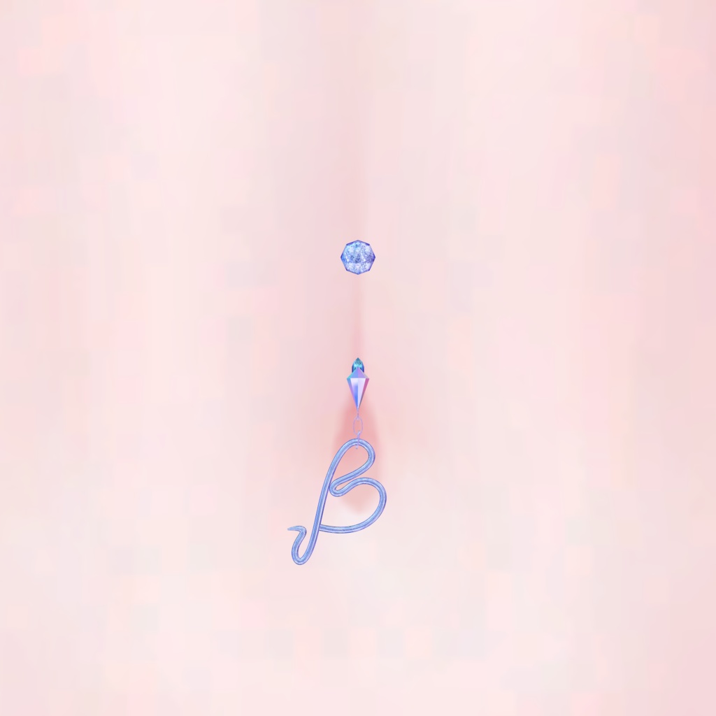 イニシャルヘソピアス A~E -Initial HesoPiasu- 【VRChat想定】