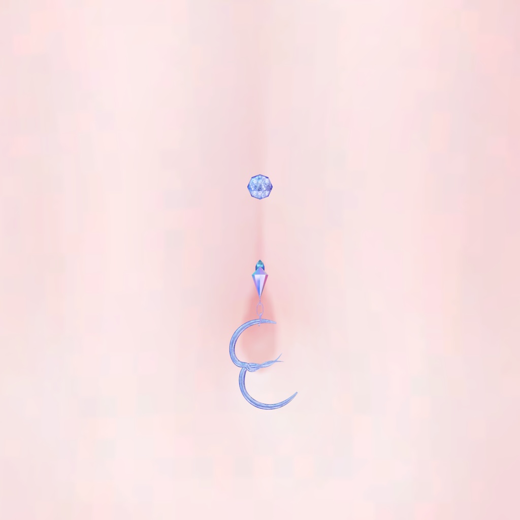 イニシャルヘソピアス A~E -Initial HesoPiasu- 【VRChat想定】