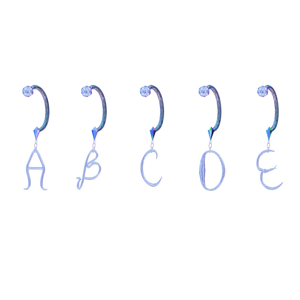 イニシャルヘソピアス A~E -Initial HesoPiasu- 【VRChat想定】