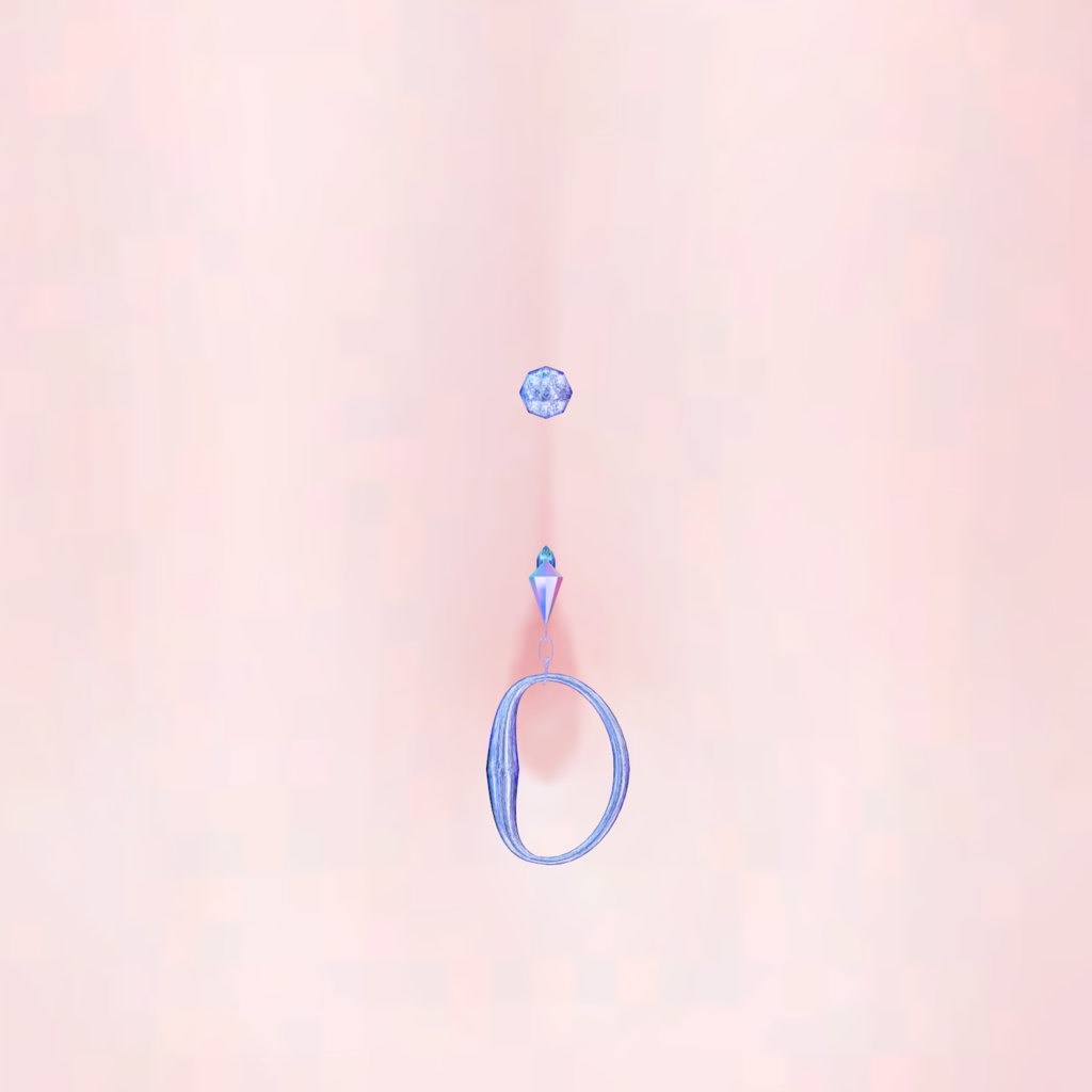 イニシャルヘソピアス A~E -Initial HesoPiasu- 【VRChat想定】