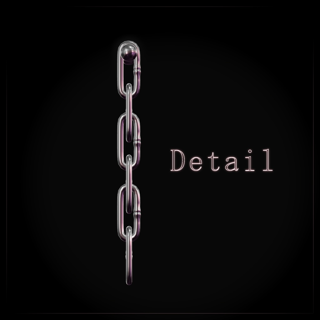Chain Earring - イヤリング ( ピアス )-【 VRChat想定 】【 PB設定済 】