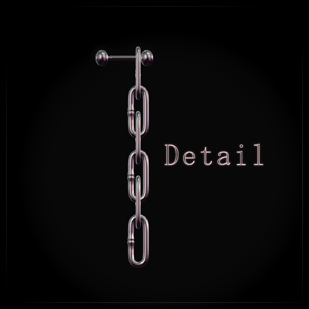 Chain Earring - イヤリング ( ピアス )-【 VRChat想定 】【 PB設定済 】