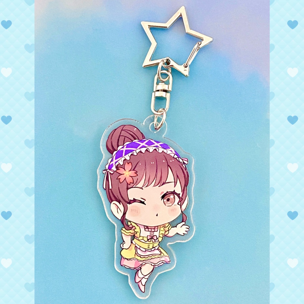 一日店長イベント記念グッズ オリジナルアクリルキーホルダー&ステッカーセット【はるきゃん】