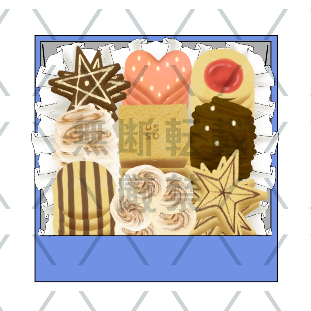 【フリー素材】ホワイトデークッキー25種セット缶付