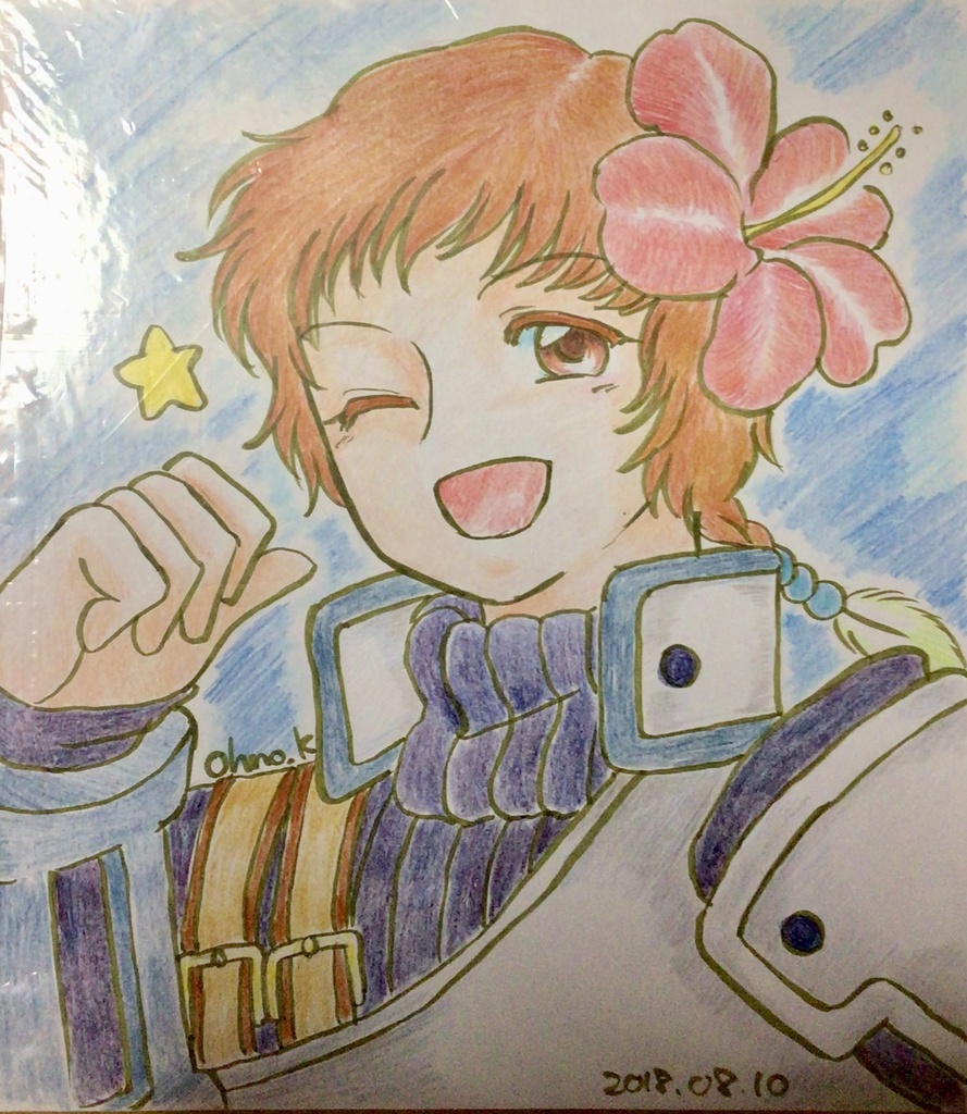 トリックスター色紙：二次転職牛（ハイビスカス装備）