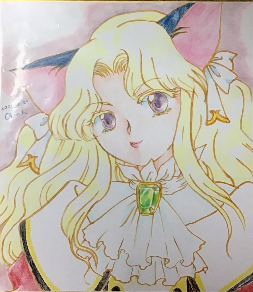 トリックスター色紙：二次転職猫（おすまし）