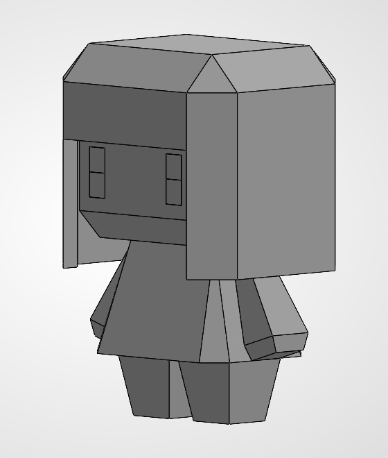 3Dプリント用ローポリ風フィギュア素体データ