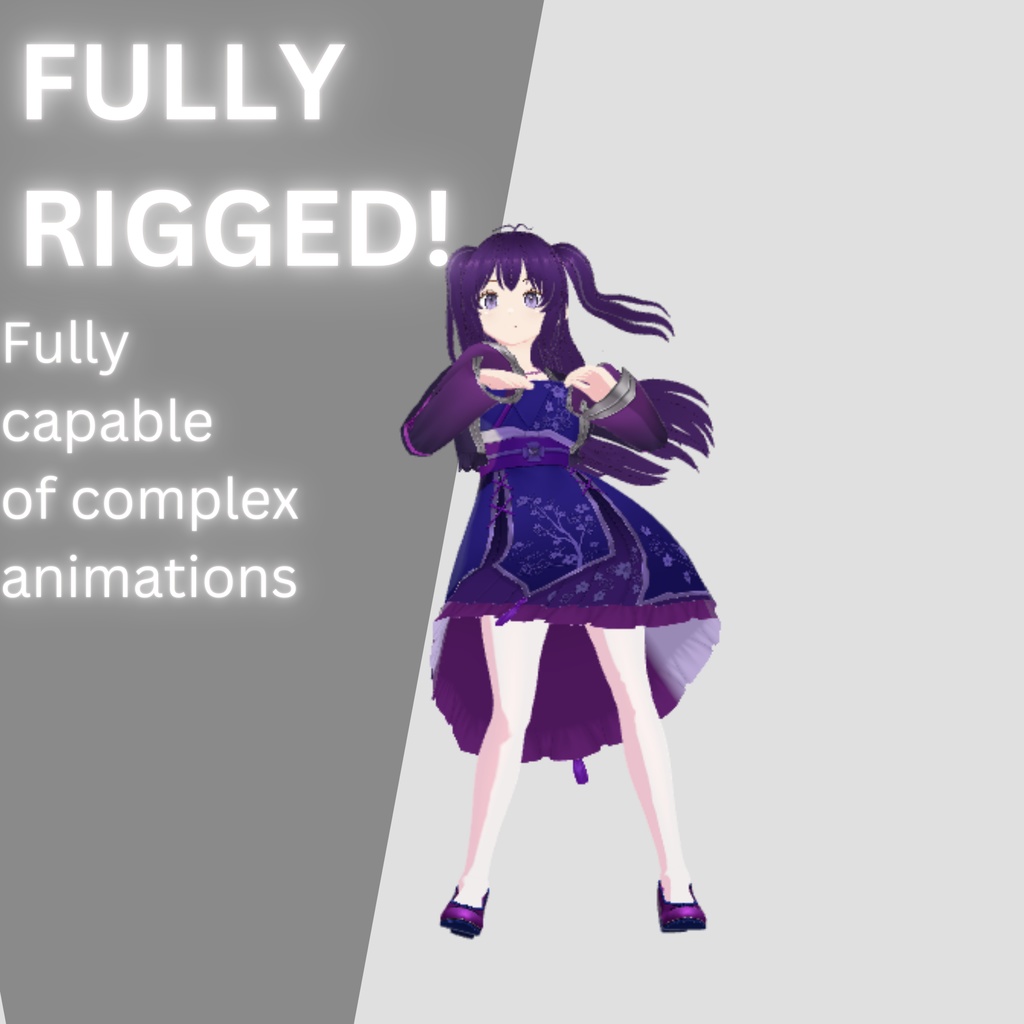 Premade VTuber Model | purple idol |  Ready for vtubers!