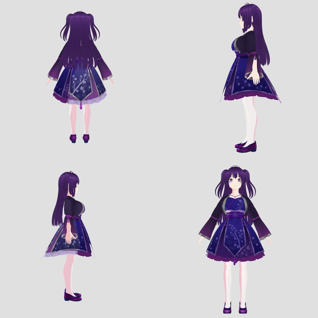 Premade VTuber Model | purple idol |  Ready for vtubers!