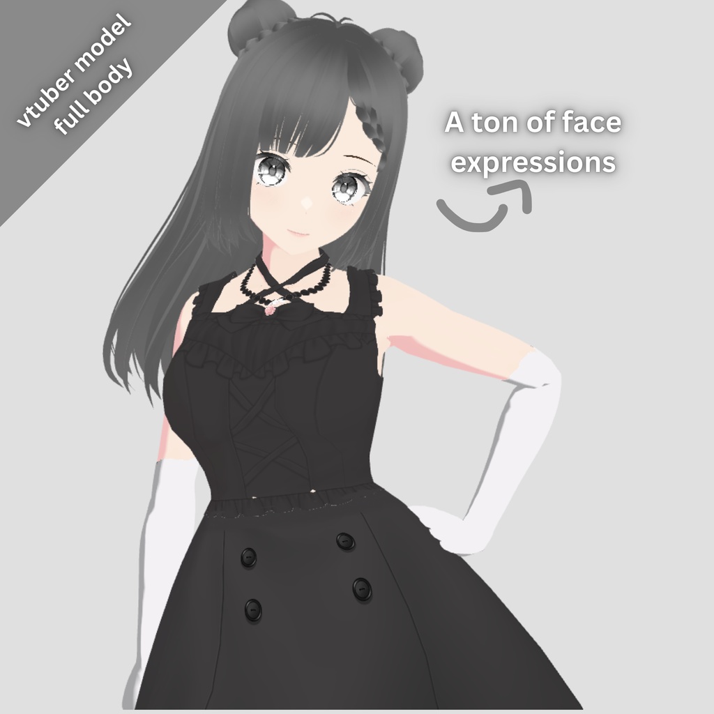 Funeral Maid vtuber Model: Fully Rigged , full body