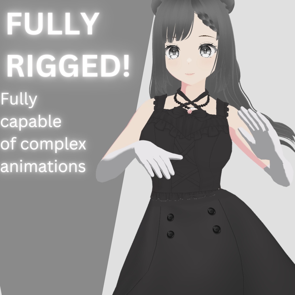 Funeral Maid vtuber Model: Fully Rigged , full body