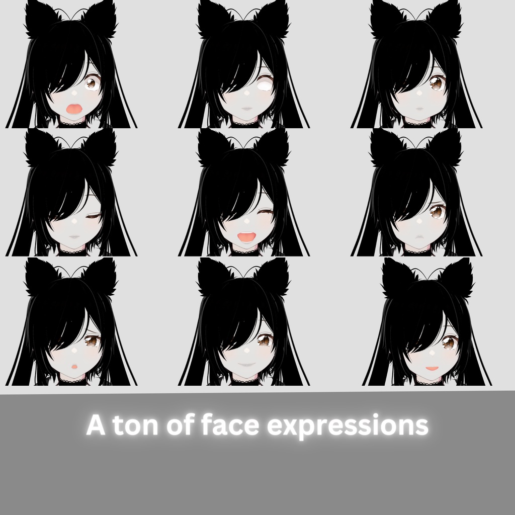 🖤VTuber 3DModel| kiku Cute Goth Girl | including backgrounds | Fully Rigged, Full Body🖤