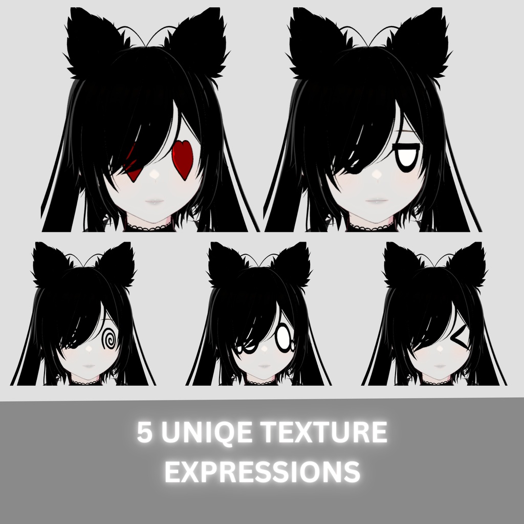 🖤VTuber 3DModel| kiku Cute Goth Girl | including backgrounds | Fully Rigged, Full Body🖤