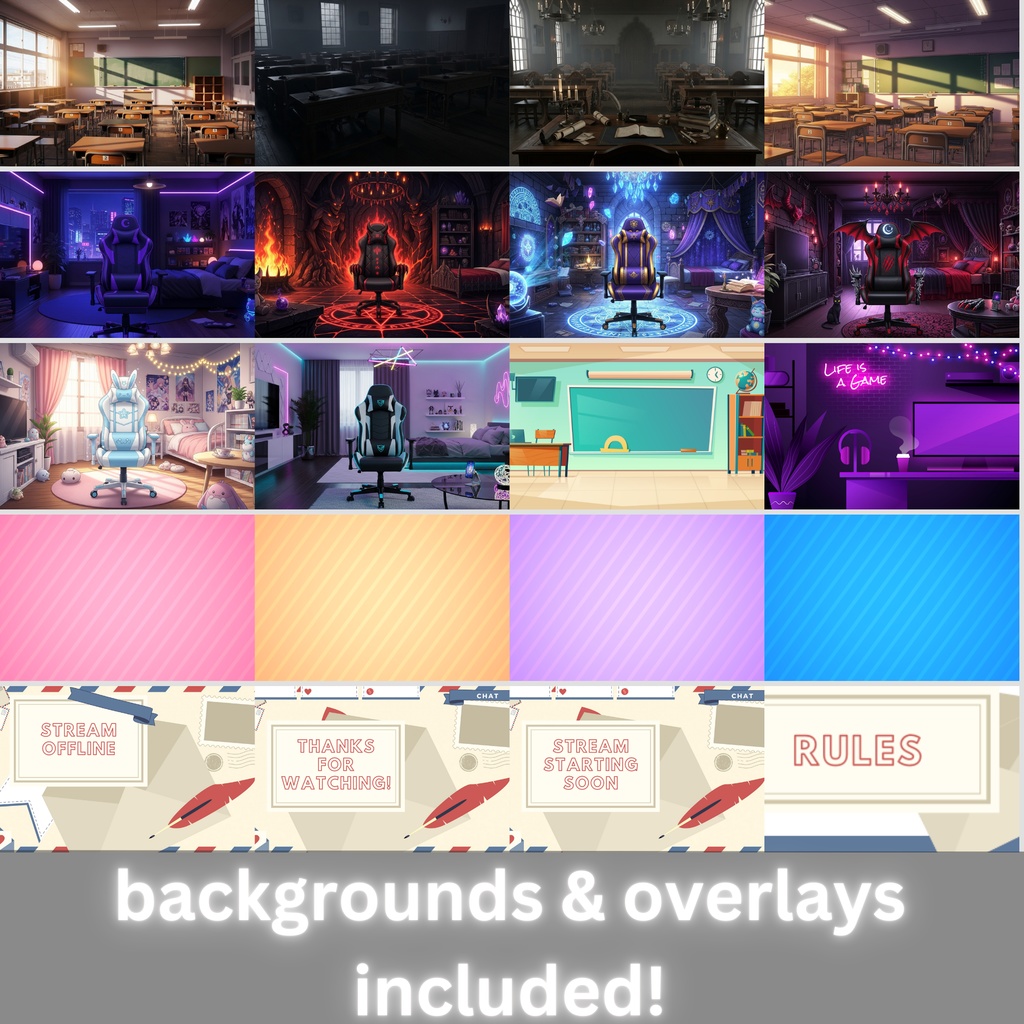 🖤VTuber 3DModel| kiku Cute Goth Girl | including backgrounds | Fully Rigged, Full Body🖤