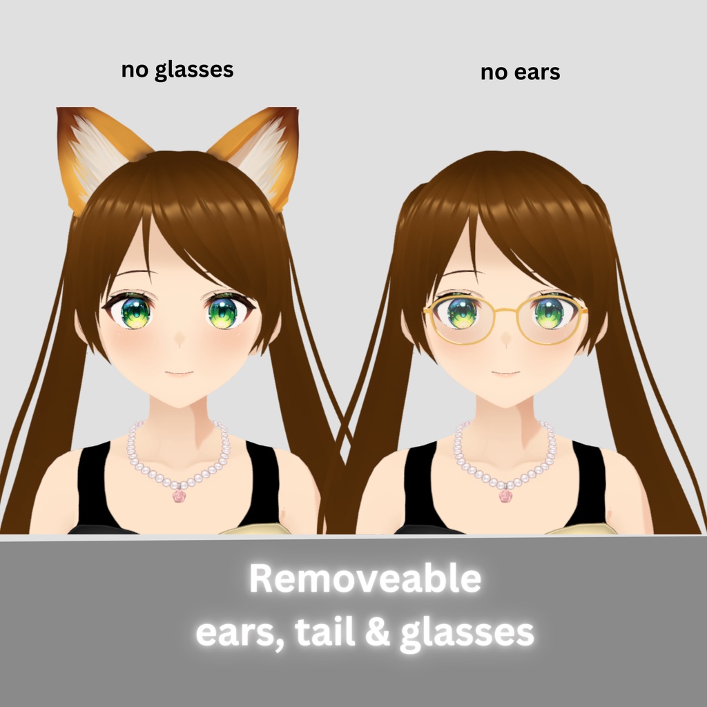 【VRM】3Dきつね耳VTuberモデル|配信向け・表情豊富(Kitsune Avatar)