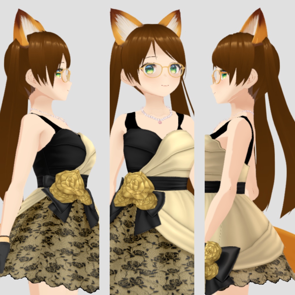 【VRM】3Dきつね耳VTuberモデル|配信向け・表情豊富(Kitsune Avatar)