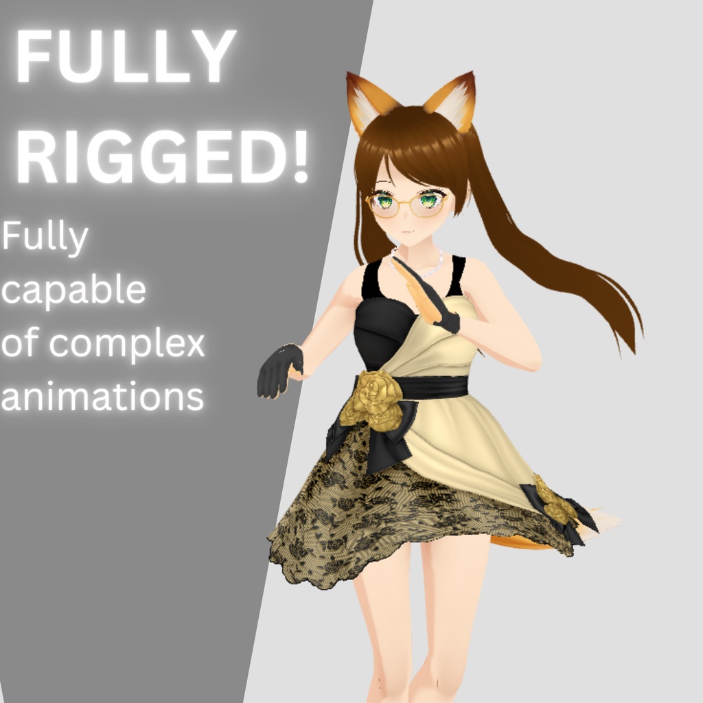 【VRM】3Dきつね耳VTuberモデル|配信向け・表情豊富(Kitsune Avatar)