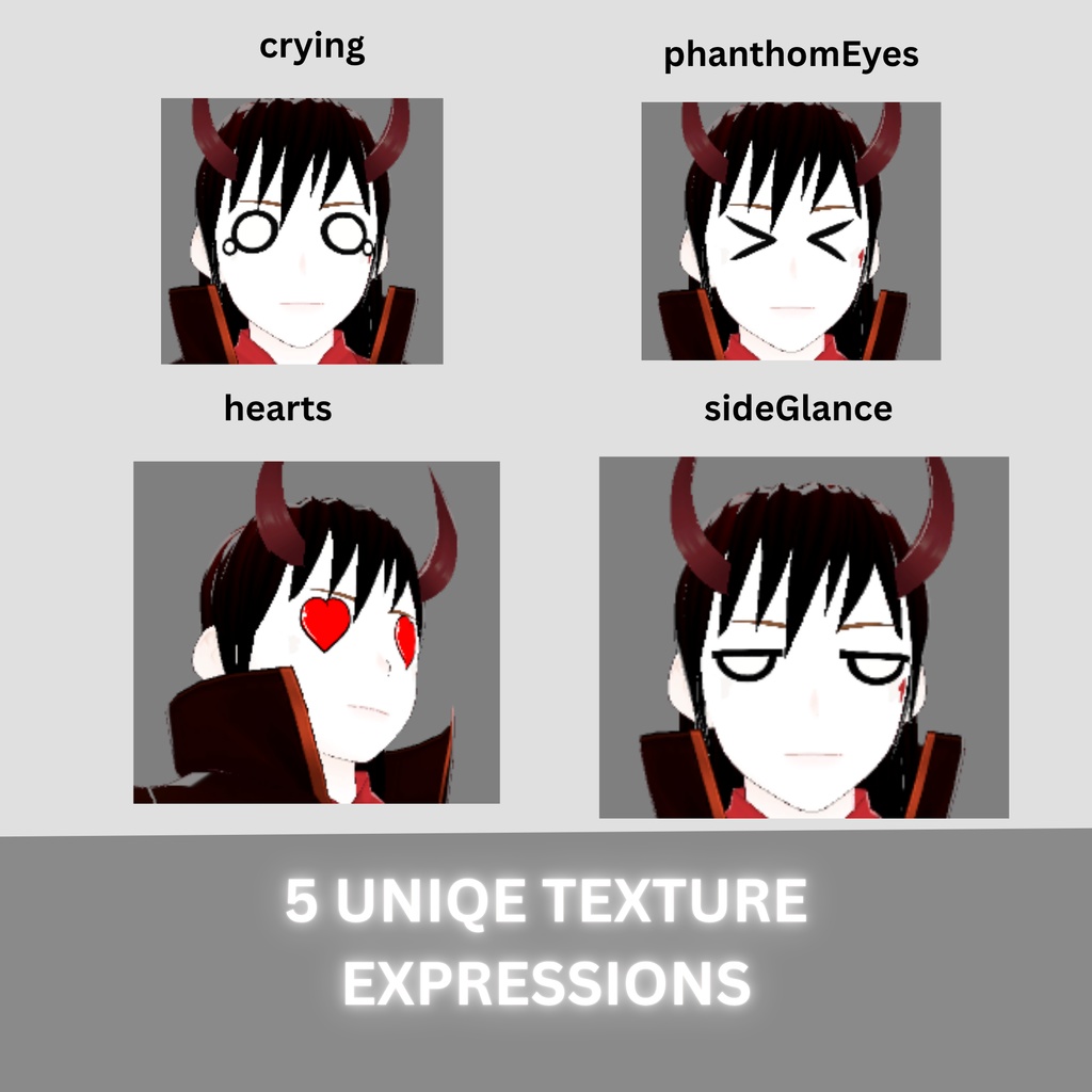 Vtuber model Red oni male: ton of expressions, including backrounds, fully rigged