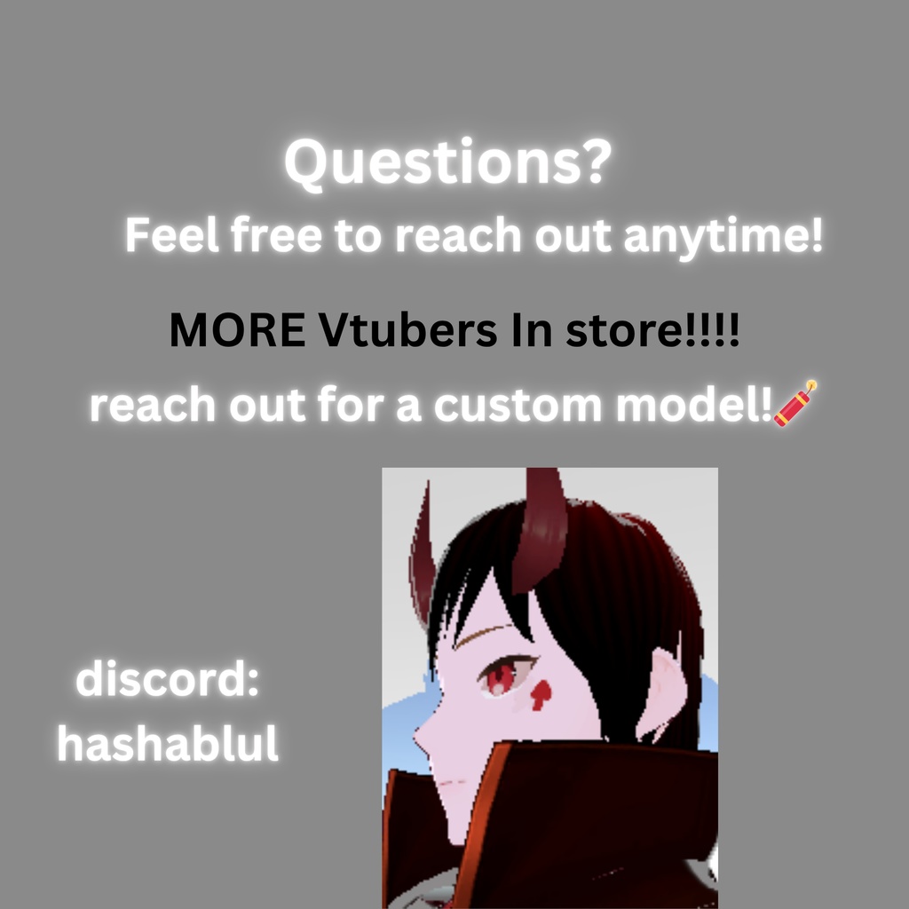 Vtuber model Red oni male: ton of expressions, including backrounds, fully rigged