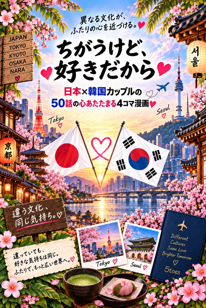 ちがうけど、好きだから|日韓カップルの4コマ漫画 全50話