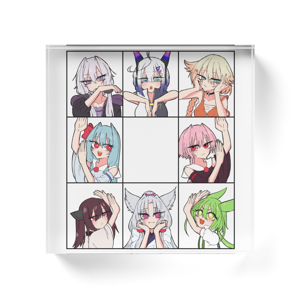 腕ハート アクリルブロック