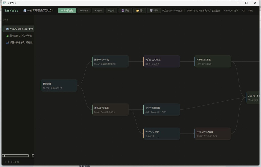 TaskWeb｜ネットワークグラフ型ToDoアプリ