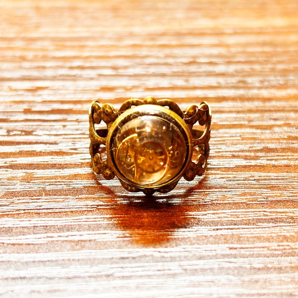 歯車水晶球の指輪【再販】