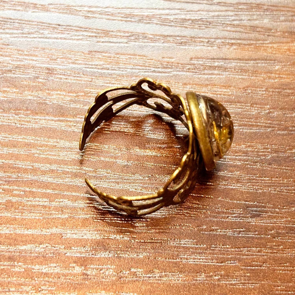 歯車水晶球の指輪【再販】