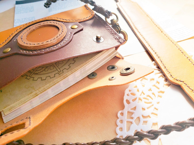 革製カメラ型カードケース 名刺入れ