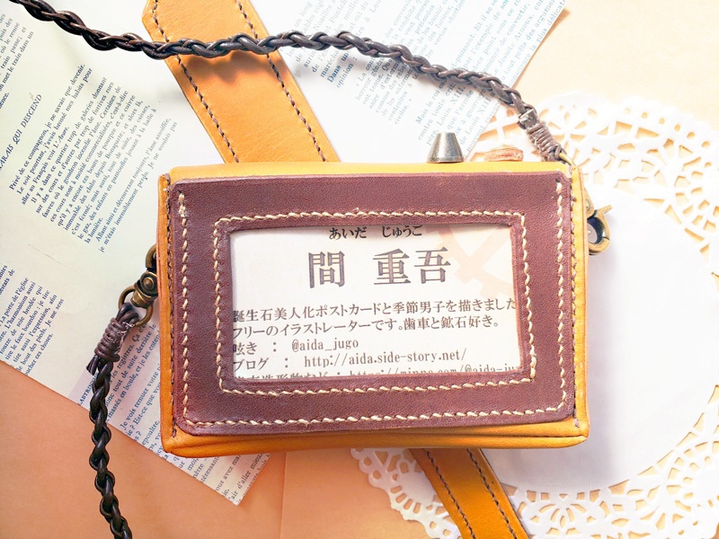 革製カメラ型カードケース 名刺入れ