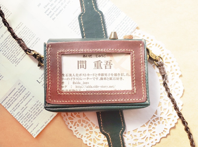 革製カメラ型カードケース 名刺入れ