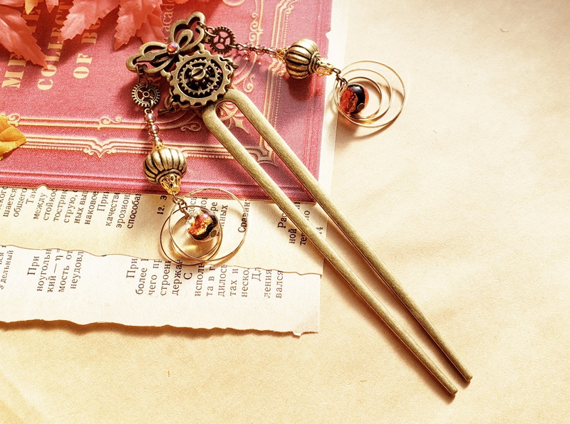 2つぼんぼりの髪飾り【秋】かんざし