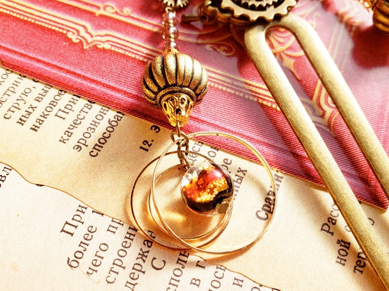 2つぼんぼりの髪飾り【秋】かんざし