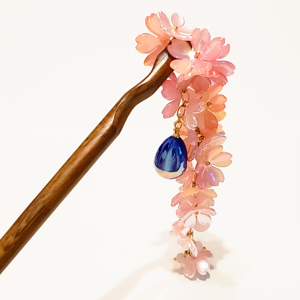 細枝に桜咲く髪飾り【春】かんざし 大正浪漫