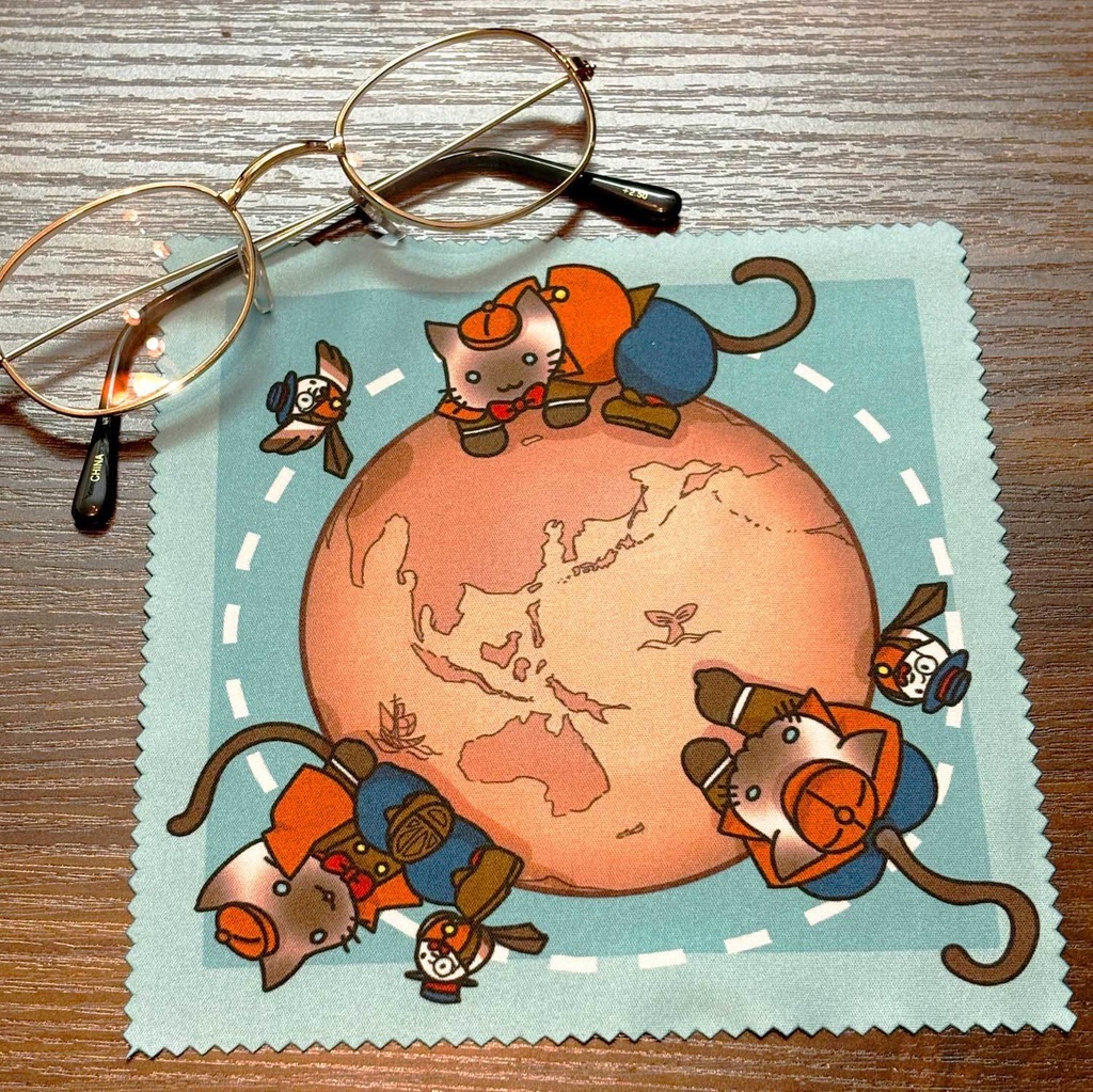 ねこ探偵シャムロックのメガネ拭きセット