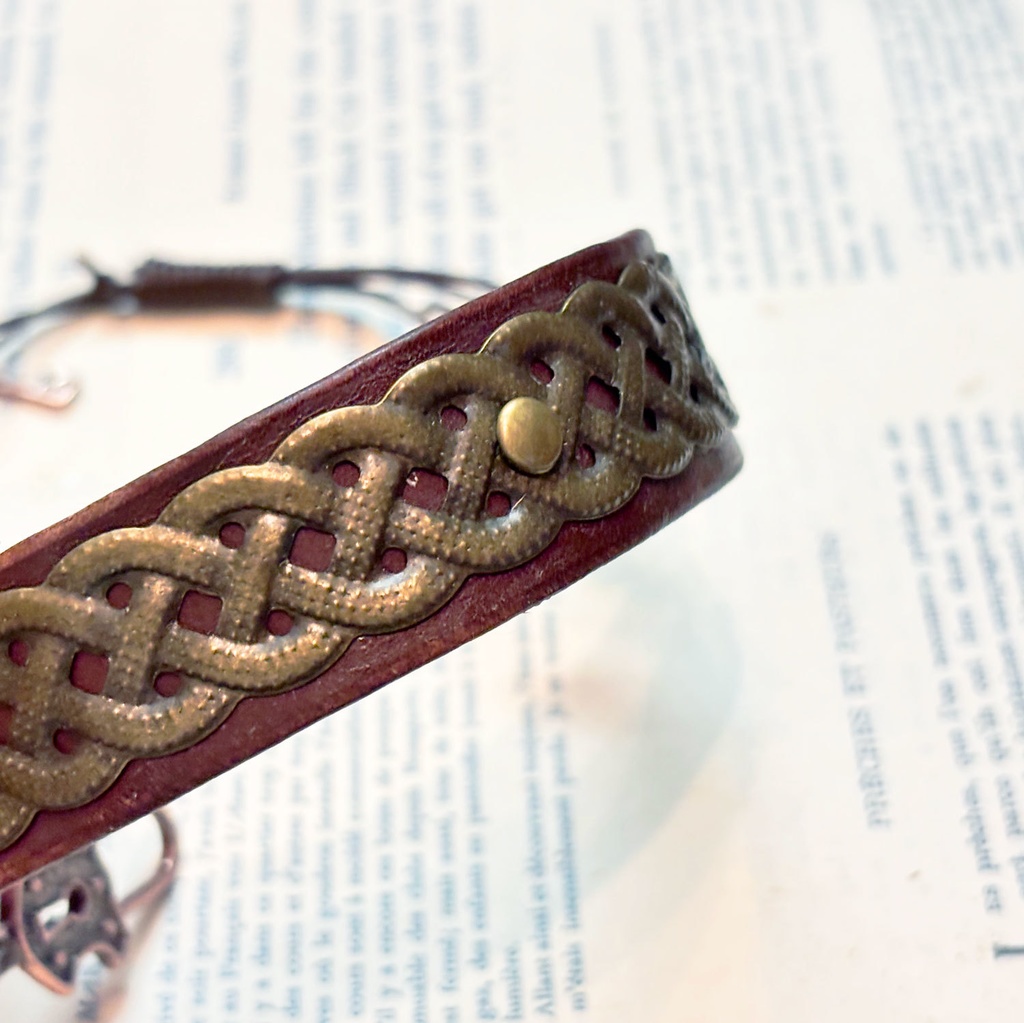 革のブレスレット【スチームパンク風】錠前のマンテル