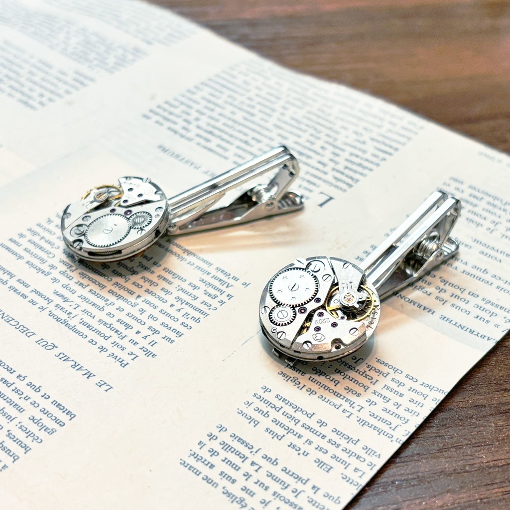 古時計機構タイピン【スチームパンク/再販】