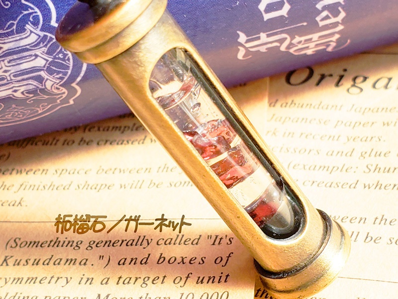 鉱石採集試験管【天然石】ペンダント/革紐