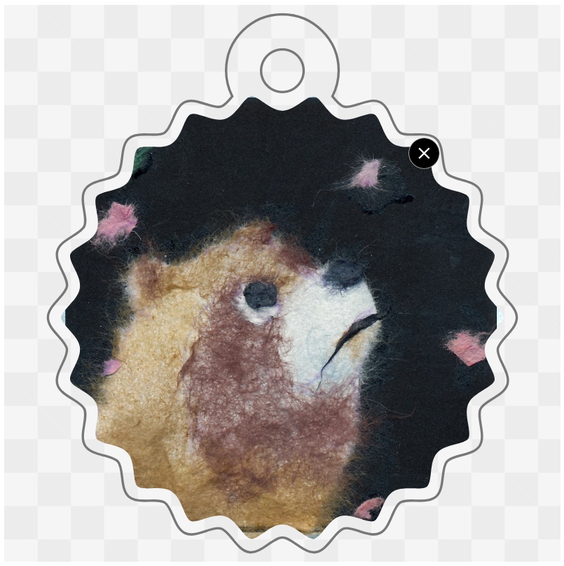 たぬきとさくら黒~アクリルキーホルダー