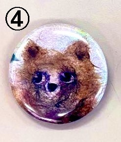 ちぎり絵たぬき3種缶バッジセット