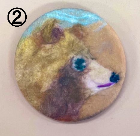 ちぎり絵たぬき3種缶バッジセット