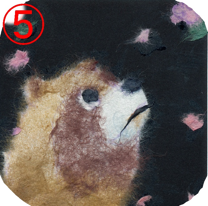 ちぎり絵たぬき3種缶バッジセット