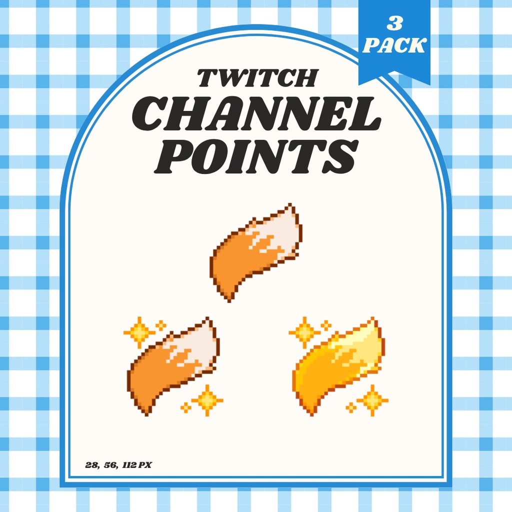 【Twitch対応】キツネのしっぽチャンネルポイント ▶︎3種入り ドット絵