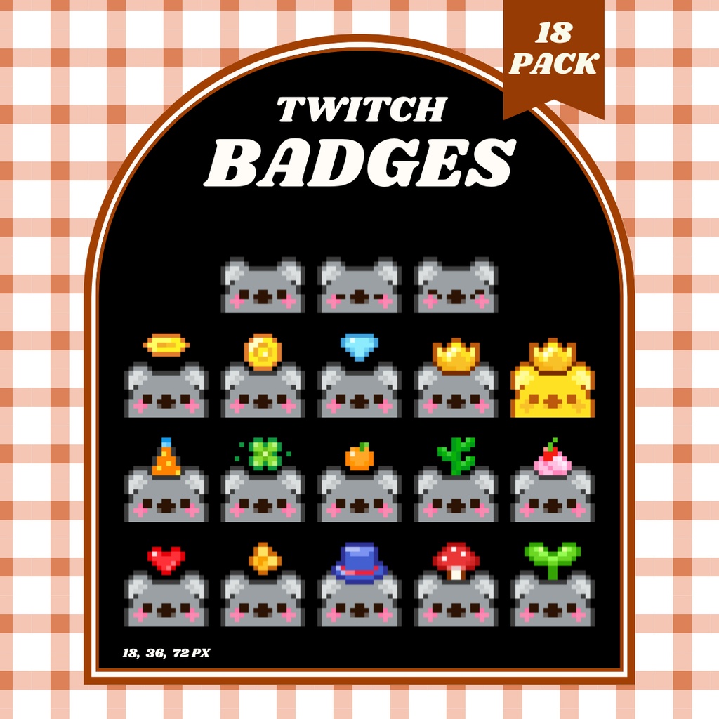 【Twitch対応】コアラのサブスクバッジ ▶︎18種入り