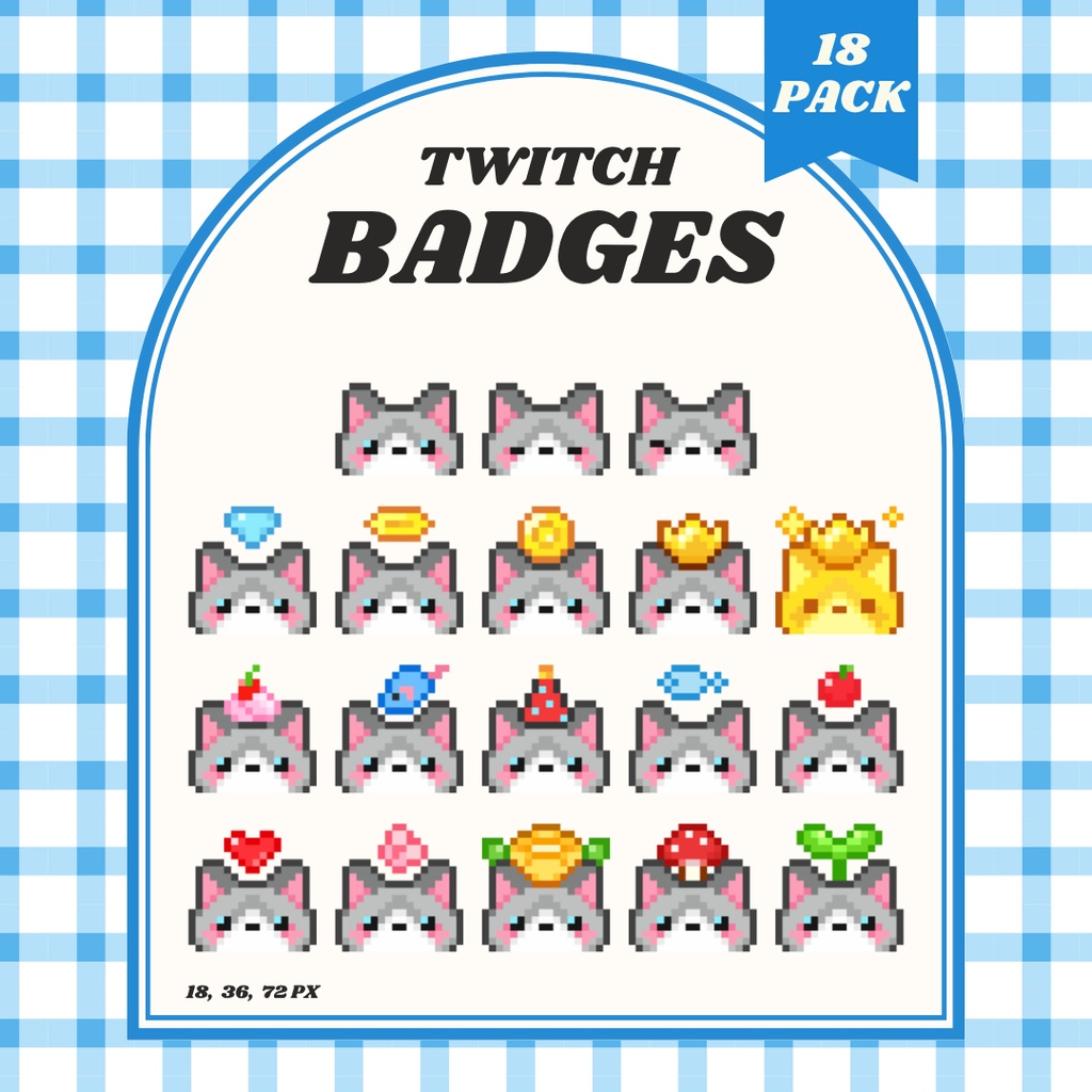 【Twitch対応】ラグドール猫のサブスクバッジ ▶︎18種入り