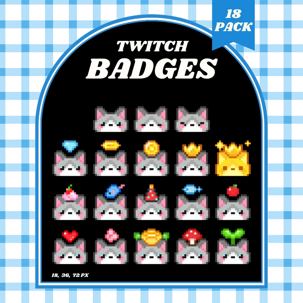 【Twitch対応】ラグドール猫のサブスクバッジ ▶︎18種入り
